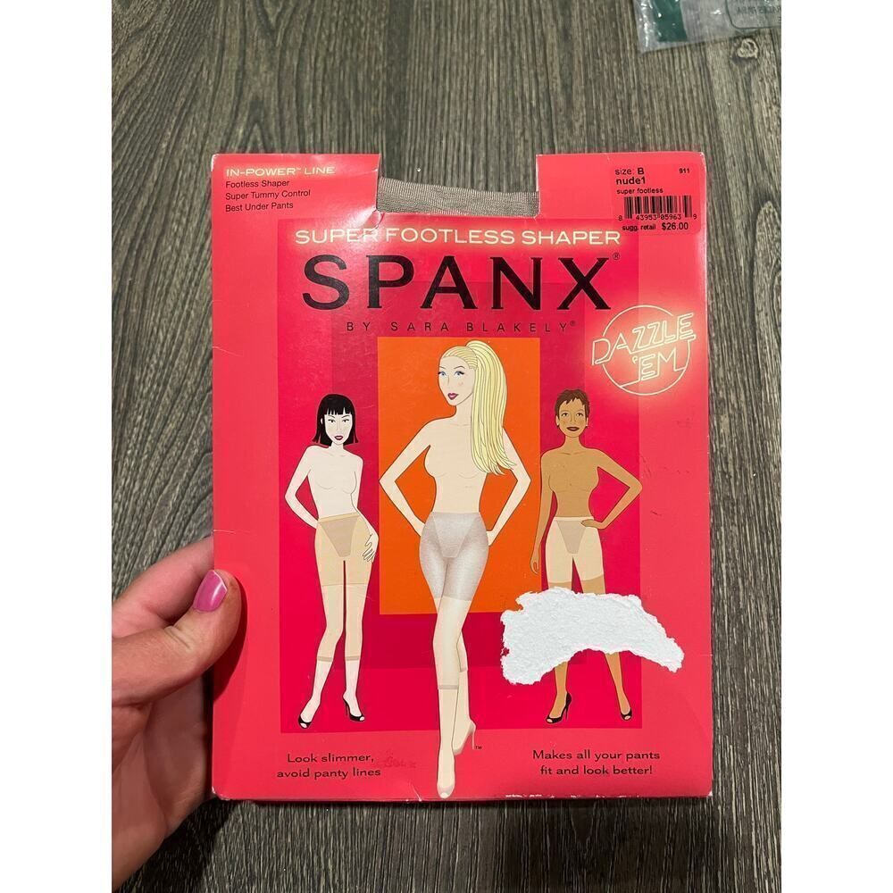 NWT SPANX Original High-Waisted Super Footless Pantyhose Shaper Nude Size B